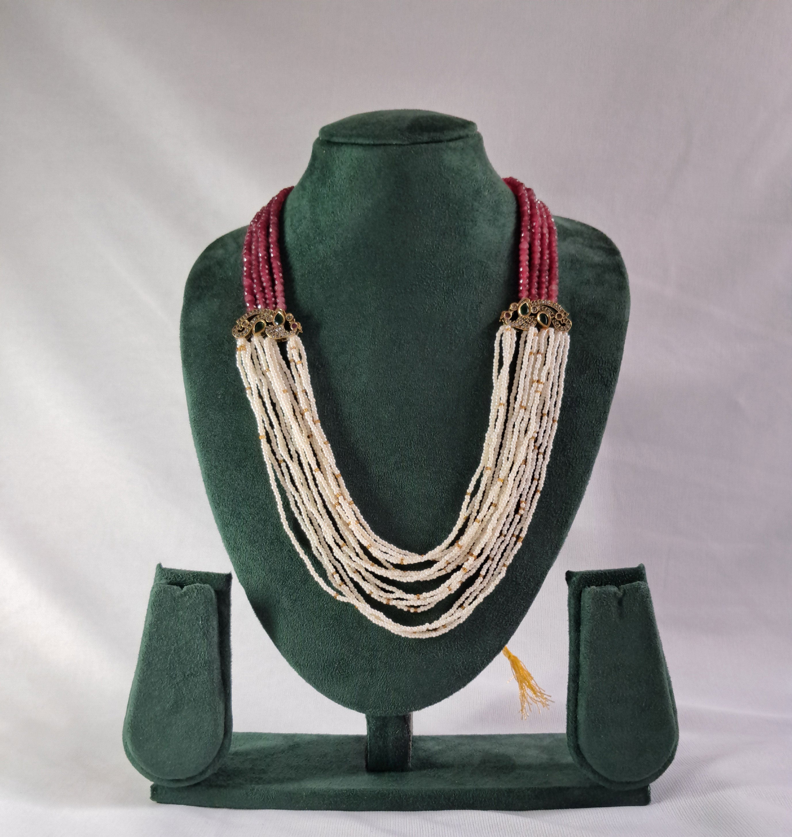 Elegant Green Pearl Long Necklace