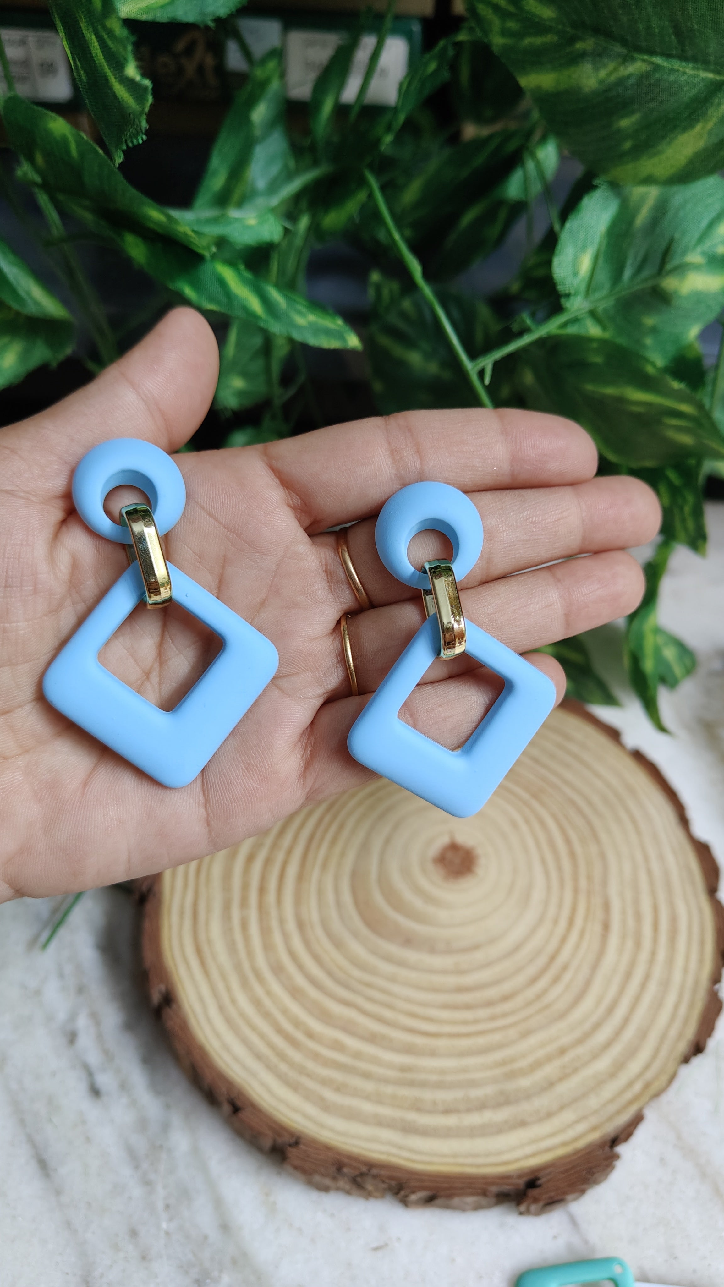 Acrylic Geometric Drop Earrings