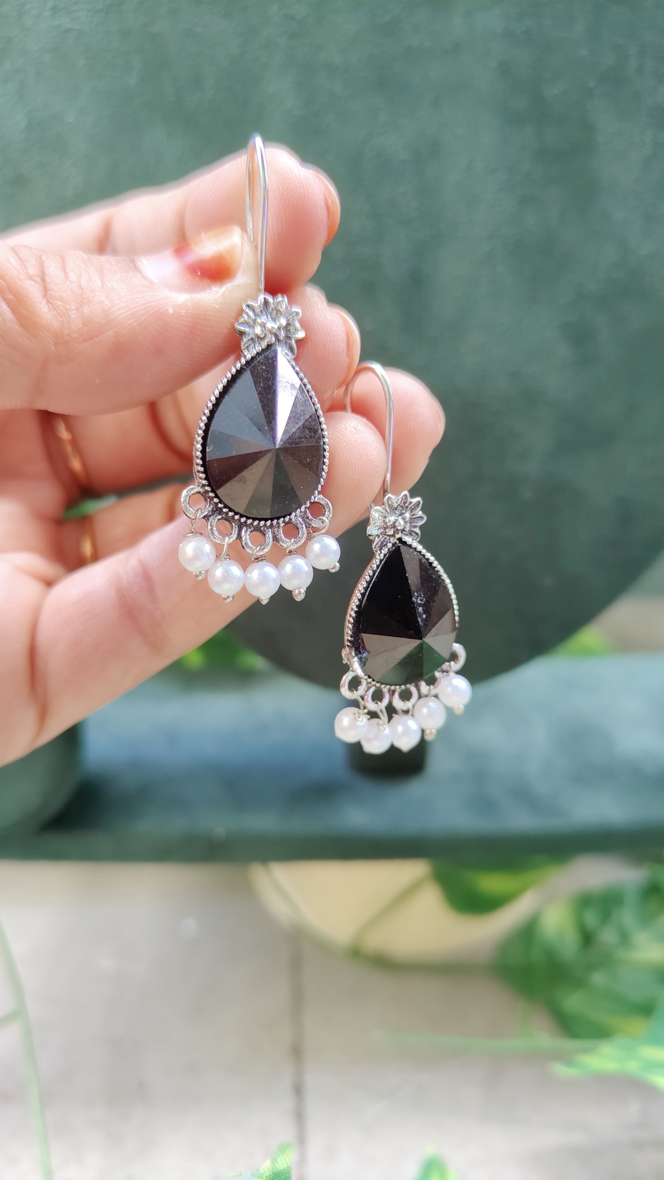 Silver Oxidized TearDrop💧