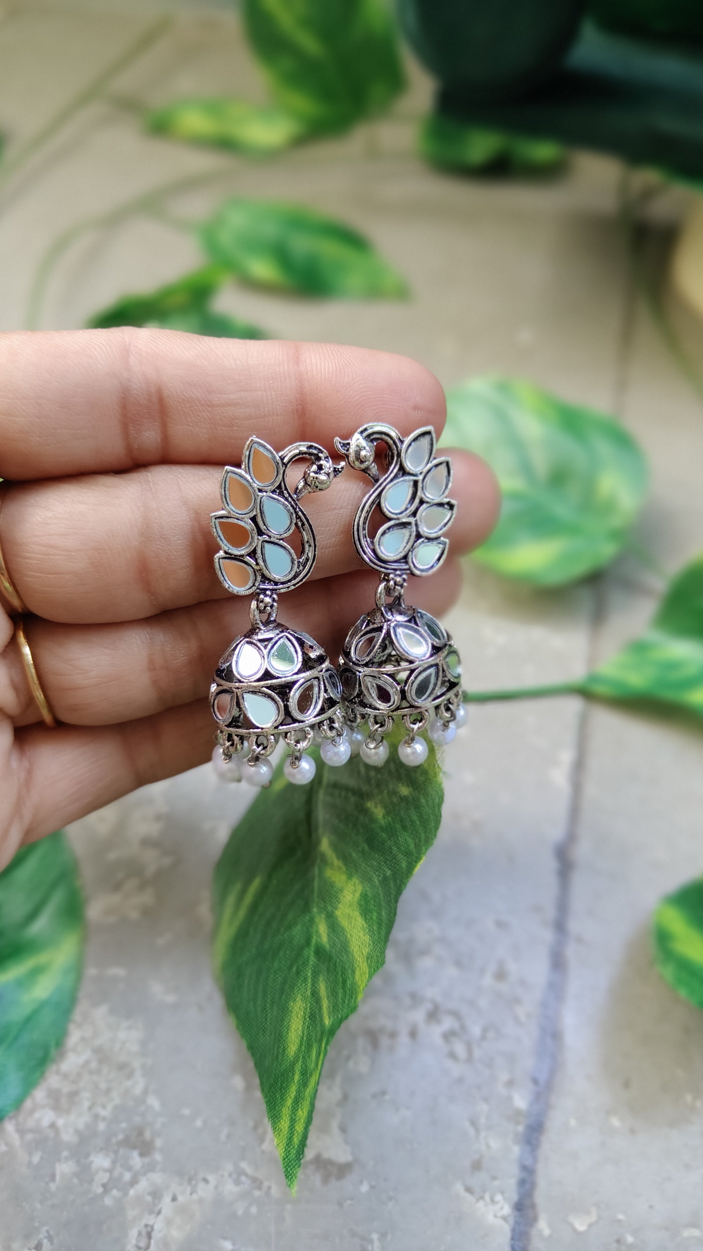 Mirror Oxidized earrings